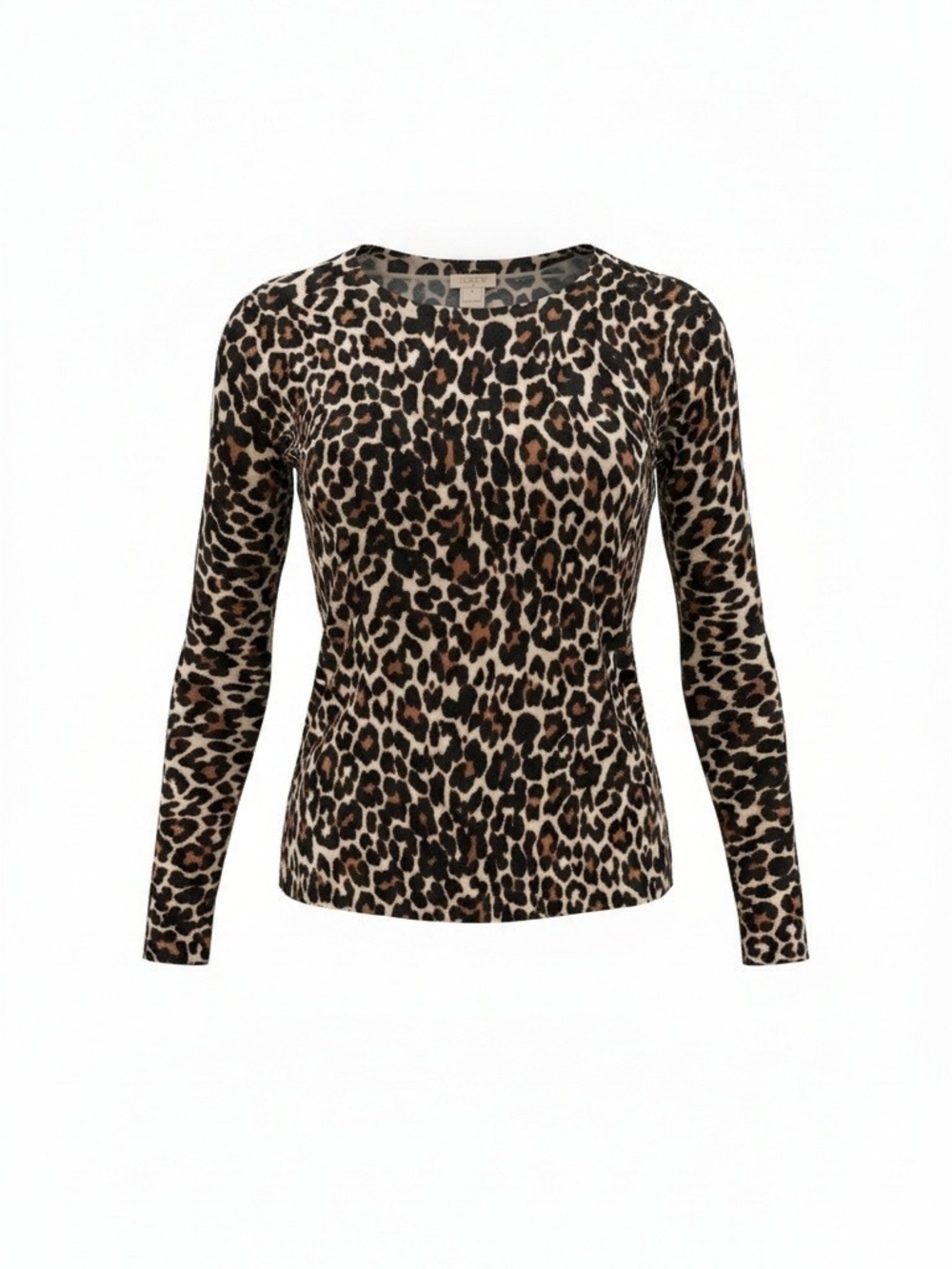 J. Crew Leopard-Print Long Sleeve Tee in Brown and Black Size S
